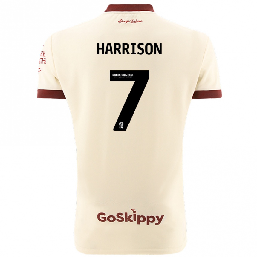 Men Football Abi Harrison #7 Cream White Away Jersey 2024/25 T-Shirt Za