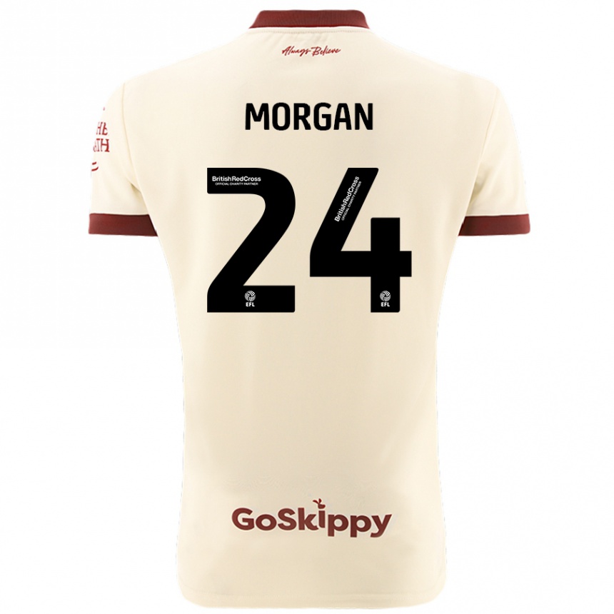 Men Football Ffion Morgan #24 Cream White Away Jersey 2024/25 T-Shirt Za