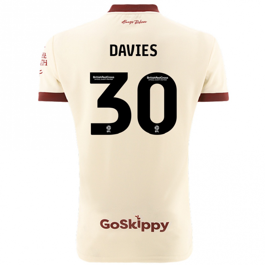 Men Football Yasmin Davies #30 Cream White Away Jersey 2024/25 T-Shirt Za