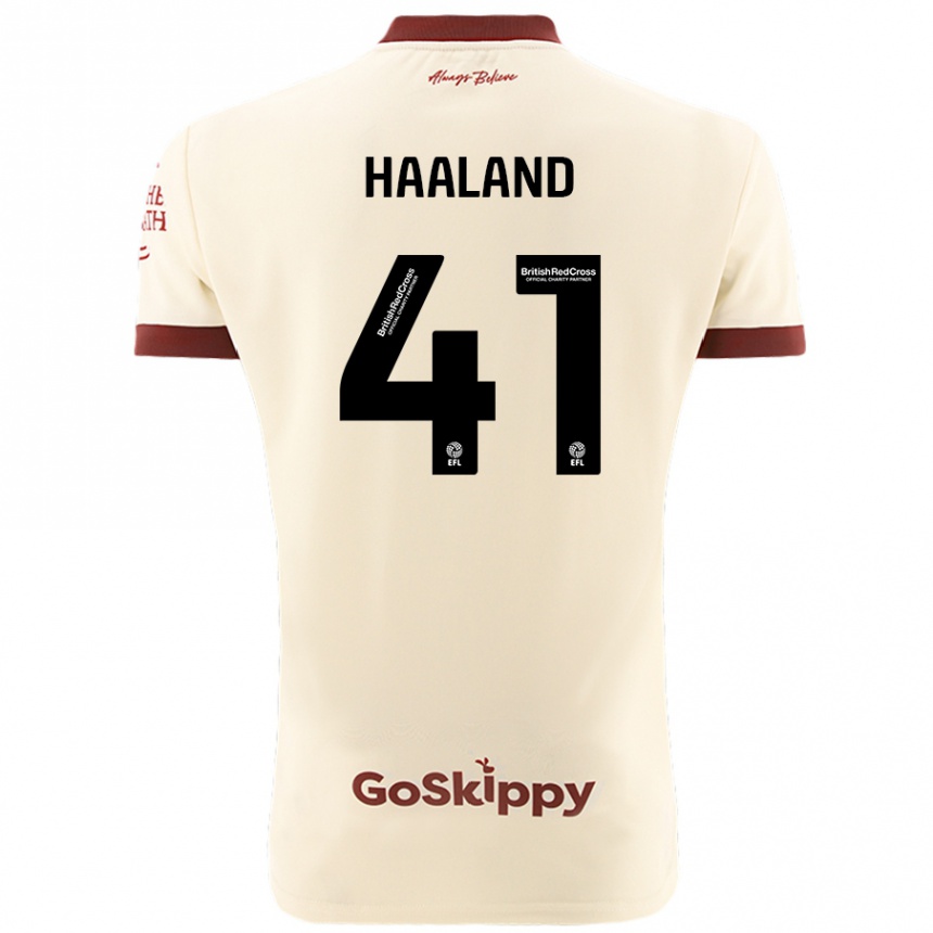 Men Football Benedicte Haaland #41 Cream White Away Jersey 2024/25 T-Shirt Za