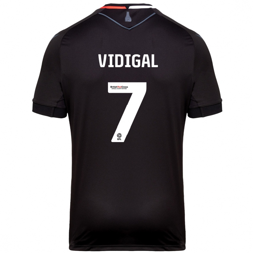 Men Football André Vidigal #7 Black Away Jersey 2024/25 T-Shirt Za