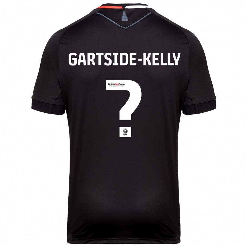 Men Football Gabriel Gartside-Kelly #0 Black Away Jersey 2024/25 T-Shirt Za