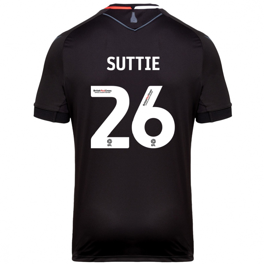 Men Football Arabella Suttie #26 Black Away Jersey 2024/25 T-Shirt Za