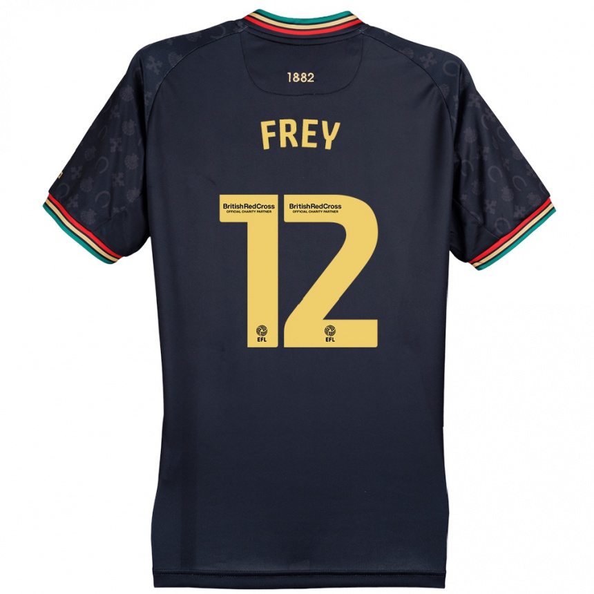 Men Football Michael Frey #12 Dark Navy Blue Away Jersey 2024/25 T-Shirt Za