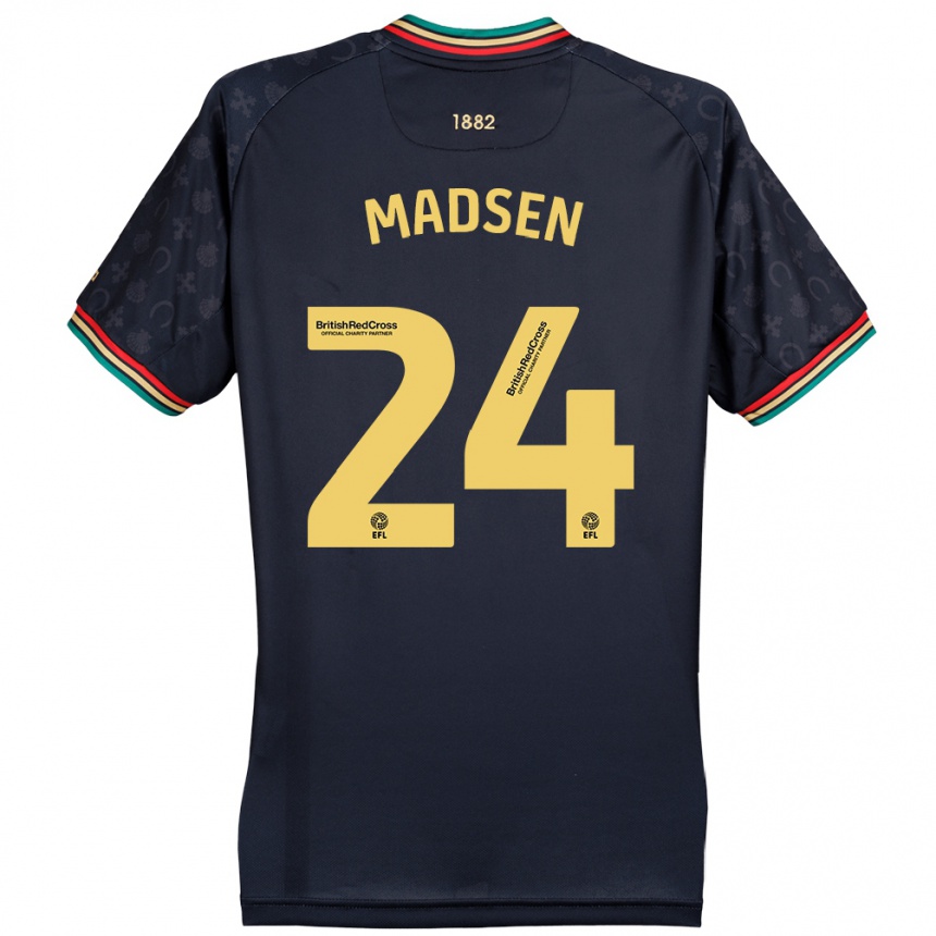 Men Football Nicolas Madsen #24 Dark Navy Blue Away Jersey 2024/25 T-Shirt Za