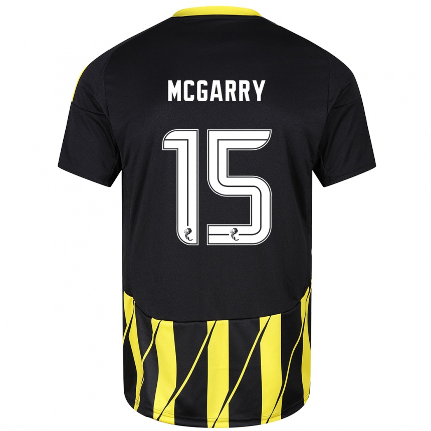 Men Football James Mcgarry #15 Black Yellow Away Jersey 2024/25 T-Shirt Za