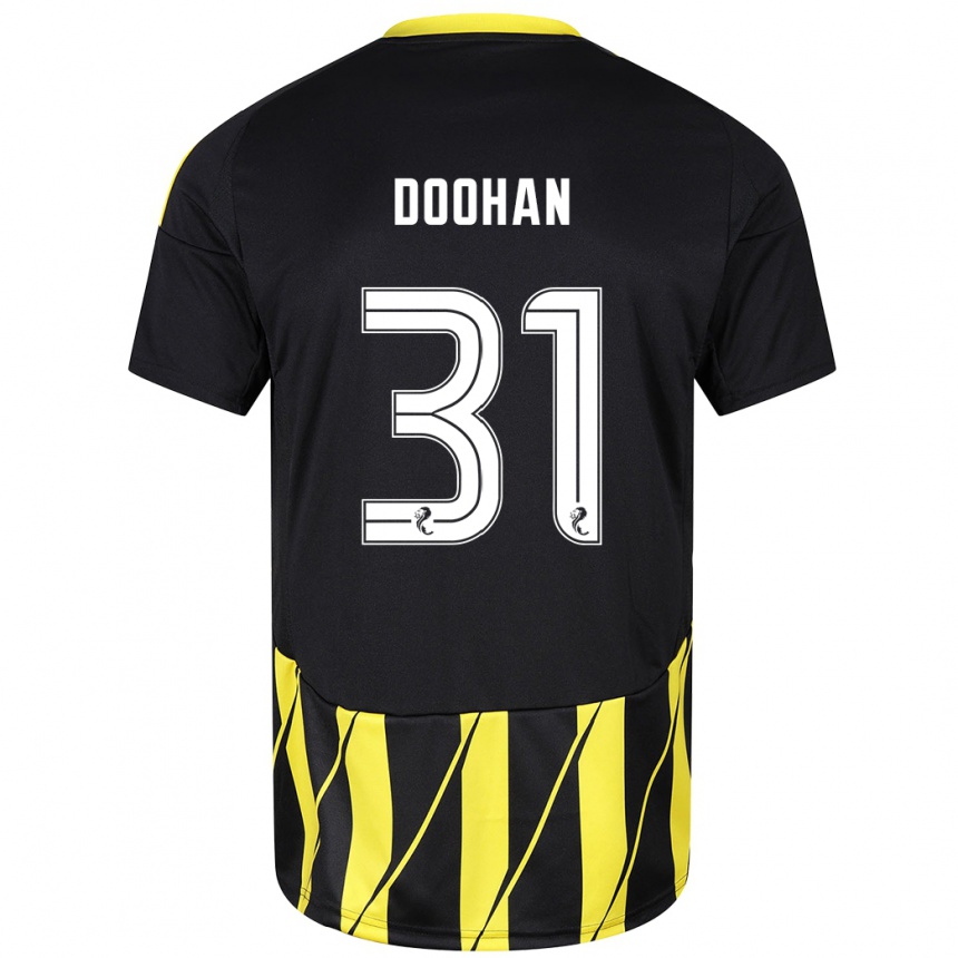 Men Football Ross Doohan #31 Black Yellow Away Jersey 2024/25 T-Shirt Za