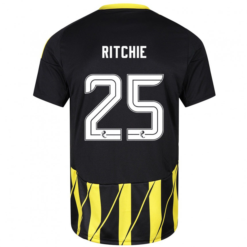 Men Football Tom Ritchie #25 Black Yellow Away Jersey 2024/25 T-Shirt Za