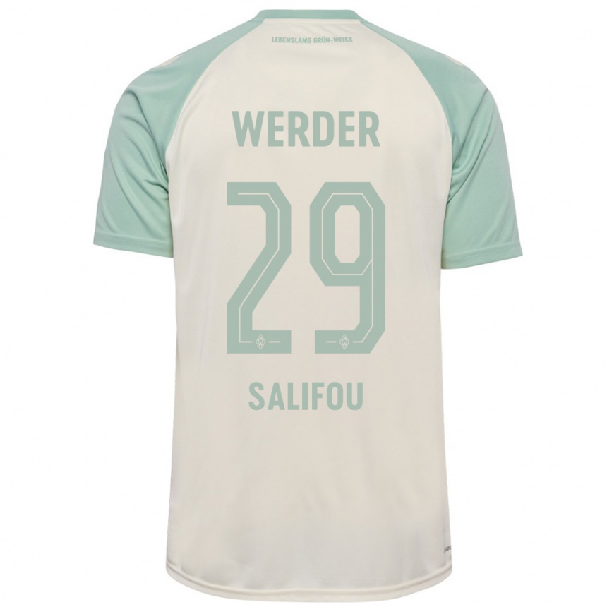 Men Football Dikeni Salifou #29 Off-White Light Green Away Jersey 2024/25 T-Shirt Za