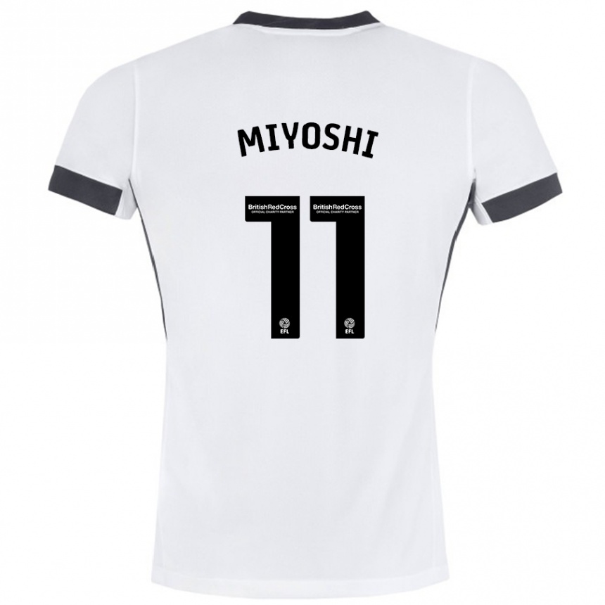 Men Football Koji Miyoshi #11 White Black Away Jersey 2024/25 T-Shirt Za