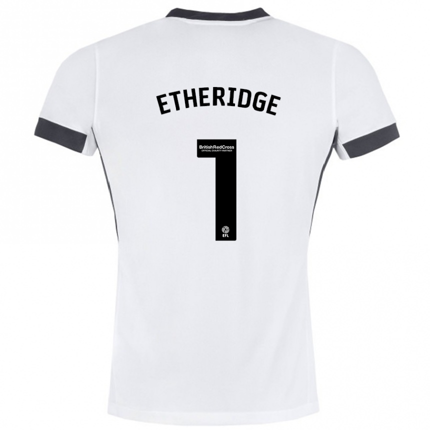 Men Football Neil Etheridge #1 White Black Away Jersey 2024/25 T-Shirt Za