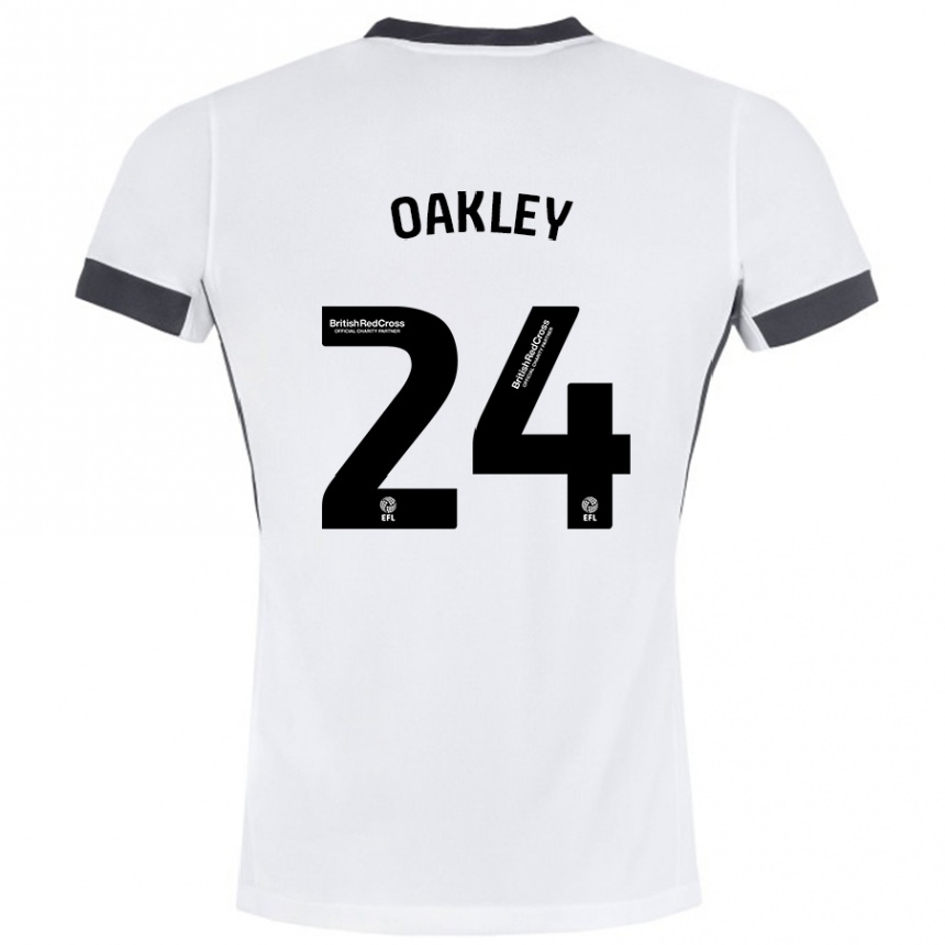 Men Football Marcel Oakley #24 White Black Away Jersey 2024/25 T-Shirt Za