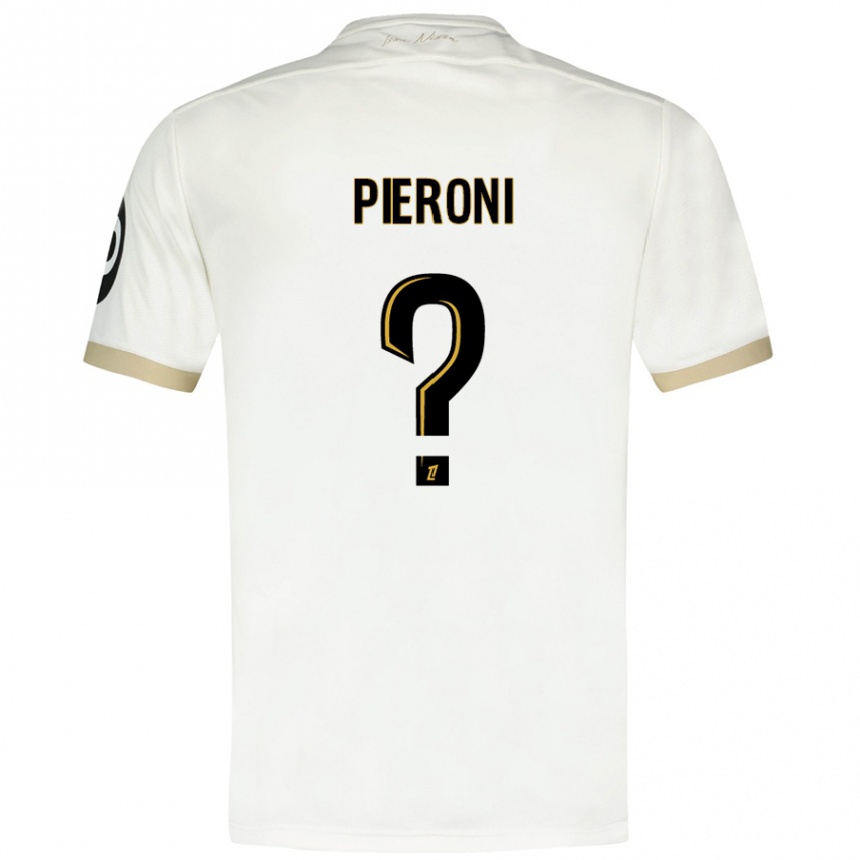 Men Football Dorian Pieroni #0 White Gold Away Jersey 2024/25 T-Shirt Za