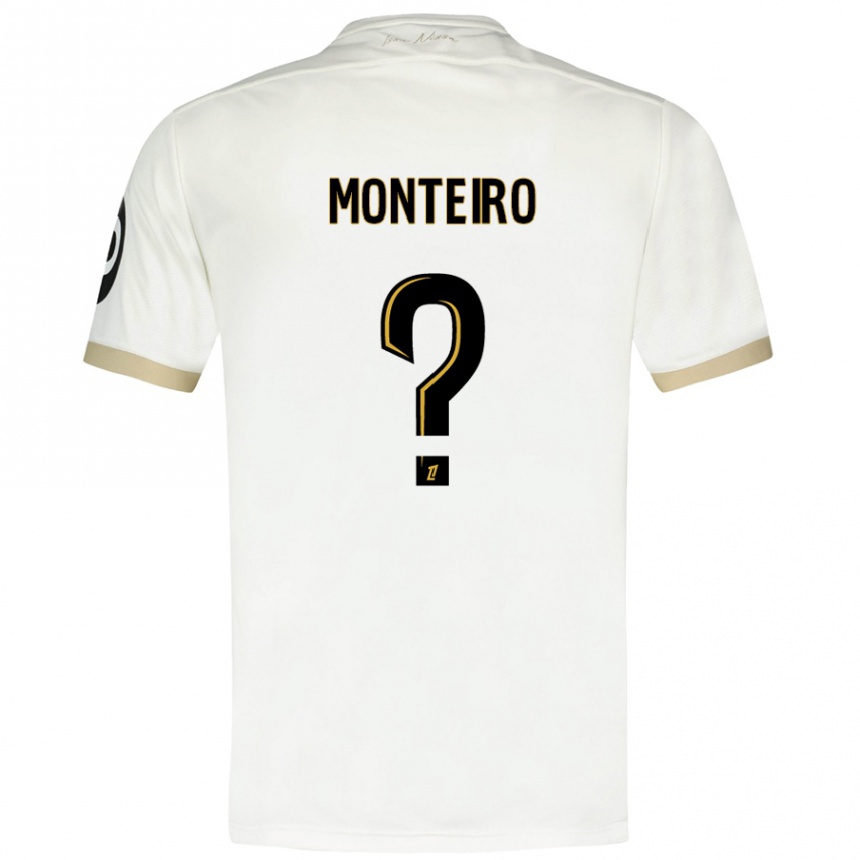 Men Football Laurenzo Monteiro #0 White Gold Away Jersey 2024/25 T-Shirt Za