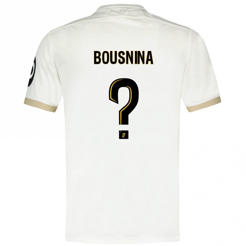 Men Football Farès Bousnina #0 White Gold Away Jersey 2024/25 T-Shirt Za