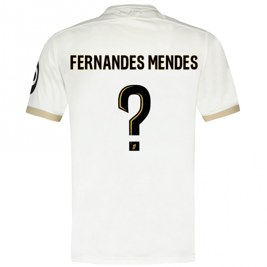 Men Football Mathis Fernandes Mendes #0 White Gold Away Jersey 2024/25 T-Shirt Za