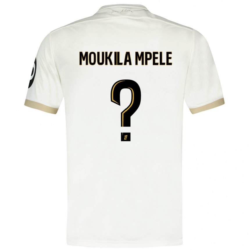 Men Football Beny Moukila Mpele #0 White Gold Away Jersey 2024/25 T-Shirt Za