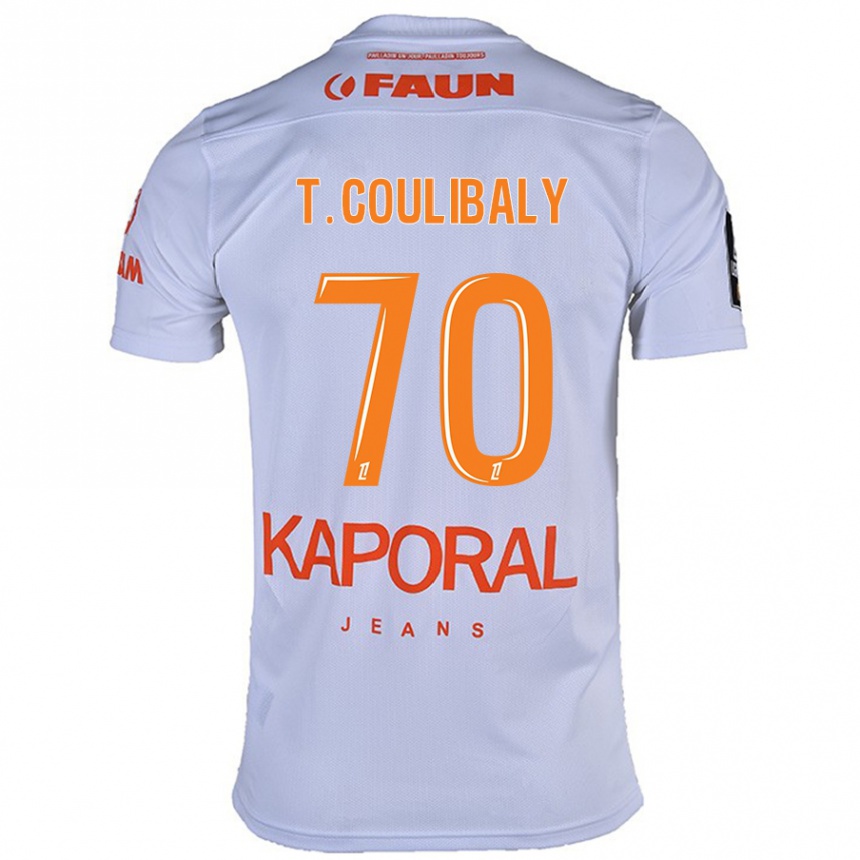 Men Football Tanguy Coulibaly #70 White Away Jersey 2024/25 T-Shirt Za