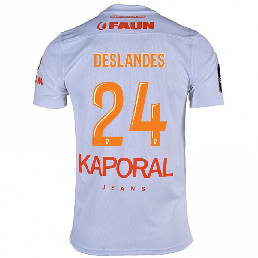 Men Football Océane Deslandes #24 White Away Jersey 2024/25 T-Shirt Za