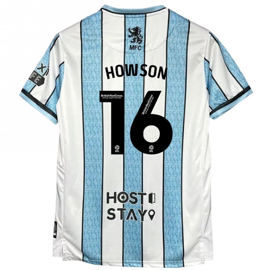 Men Football Jonathan Howson #16 White Blue Away Jersey 2024/25 T-Shirt Za