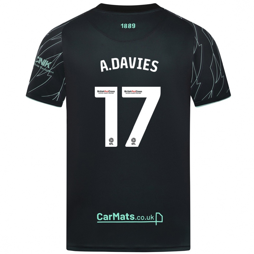 Men Football Adam Davies #17 Black Green Away Jersey 2024/25 T-Shirt Za