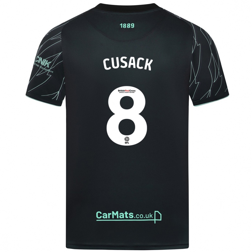 Men Football Maddy Cusack † #8 Black Green Away Jersey 2024/25 T-Shirt Za