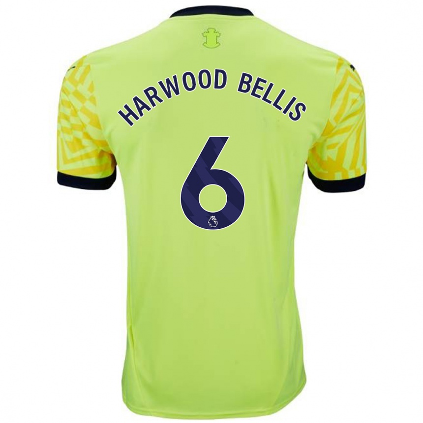 Men Football Taylor Harwood-Bellis #6 Yellow Away Jersey 2024/25 T-Shirt Za