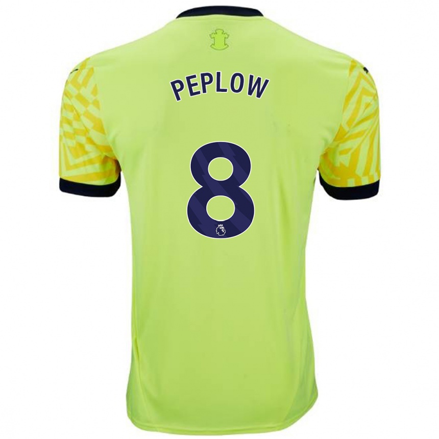 Men Football Chloe Peplow #8 Yellow Away Jersey 2024/25 T-Shirt Za