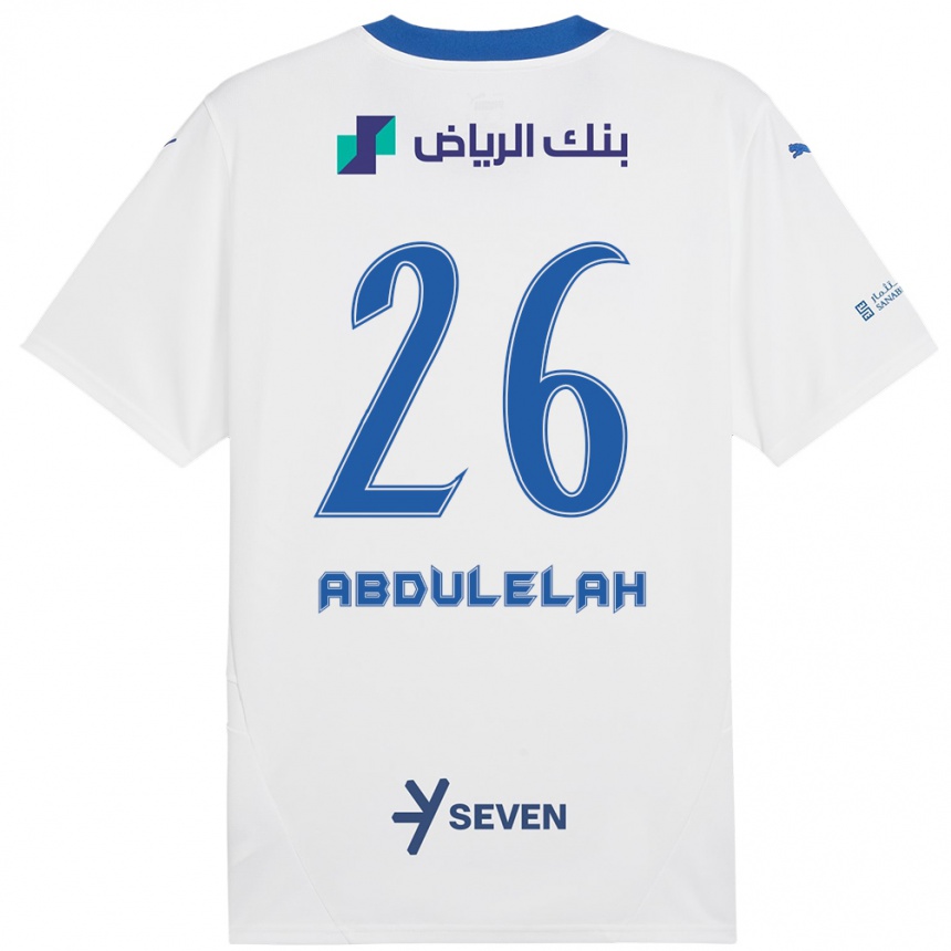 Men Football Abdulelah Al-Malki #26 White Blue Away Jersey 2024/25 T-Shirt Za