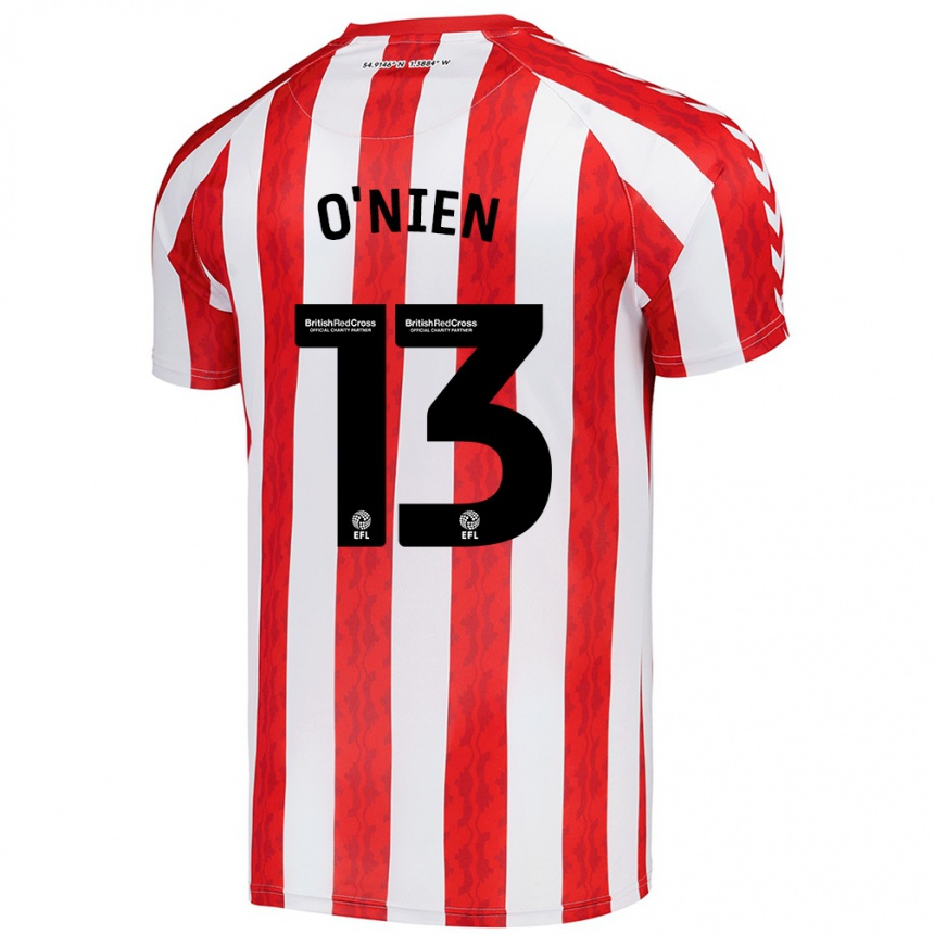 Women Football Luke O'nien #13 Red White Home Jersey 2024/25 T-Shirt Za