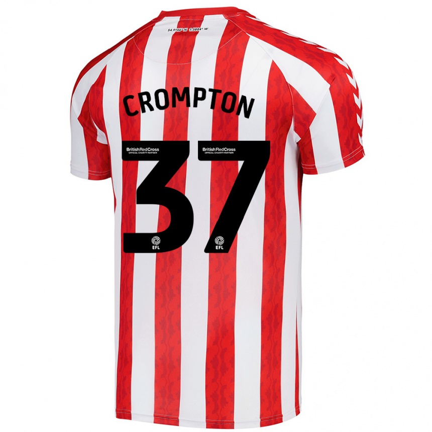 Women Football Ben Crompton #37 Red White Home Jersey 2024/25 T-Shirt Za