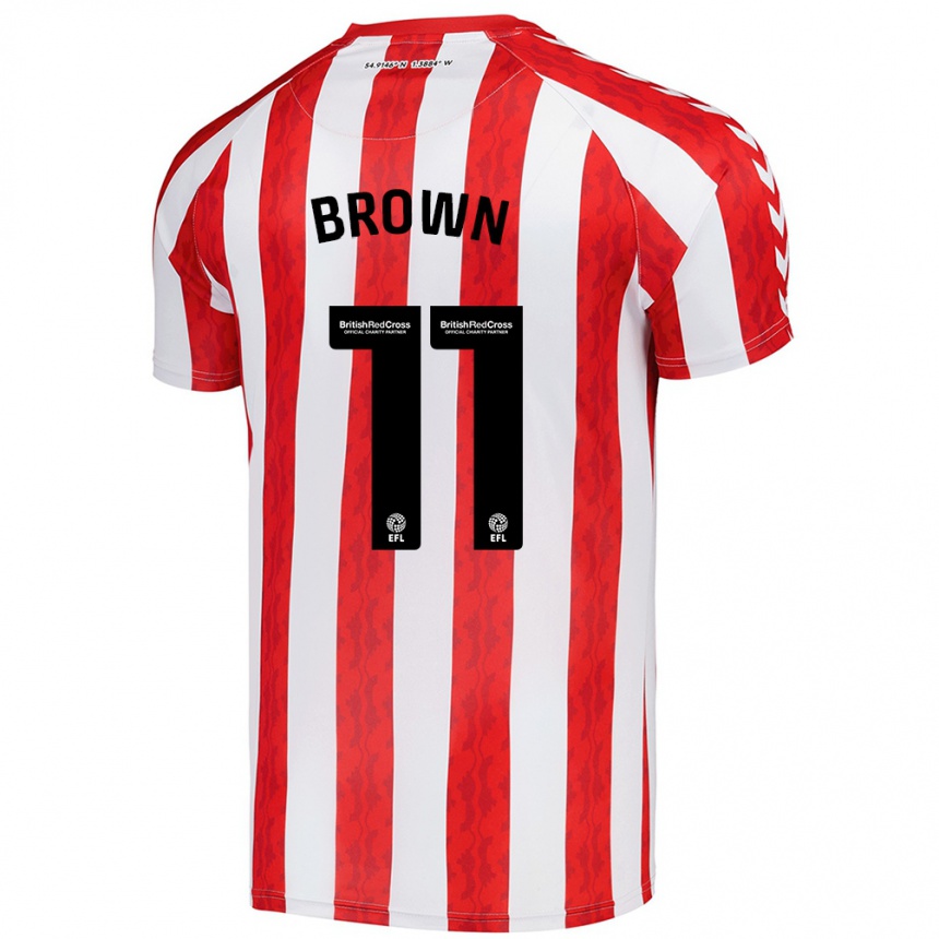 Women Football Jessica Brown #11 Red White Home Jersey 2024/25 T-Shirt Za