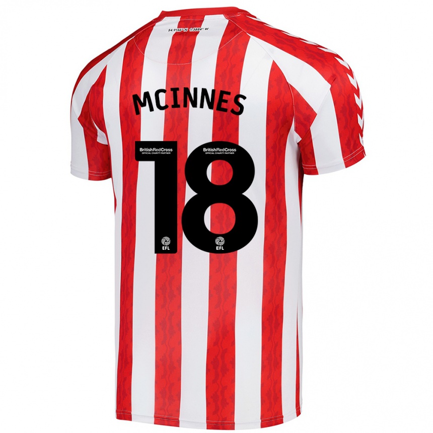 Women Football Libby Mcinnes #18 Red White Home Jersey 2024/25 T-Shirt Za