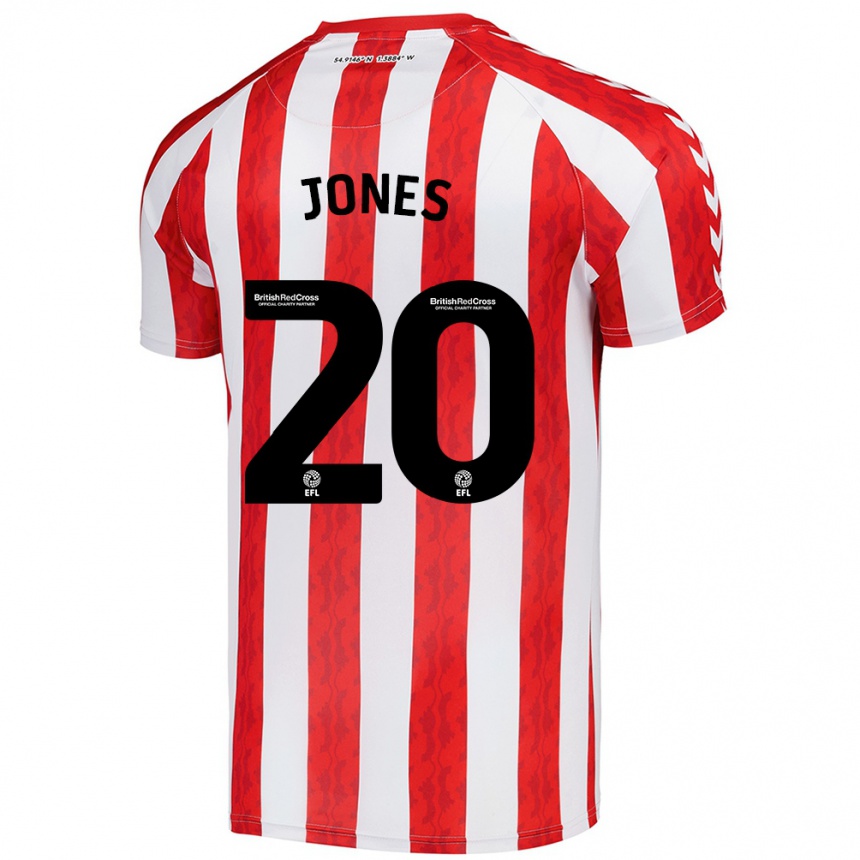 Women Football Ellen Jones #20 Red White Home Jersey 2024/25 T-Shirt Za