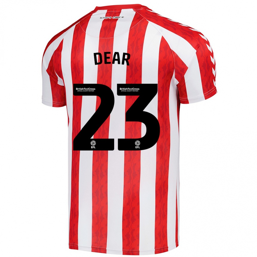 Women Football Jenna Dear #23 Red White Home Jersey 2024/25 T-Shirt Za