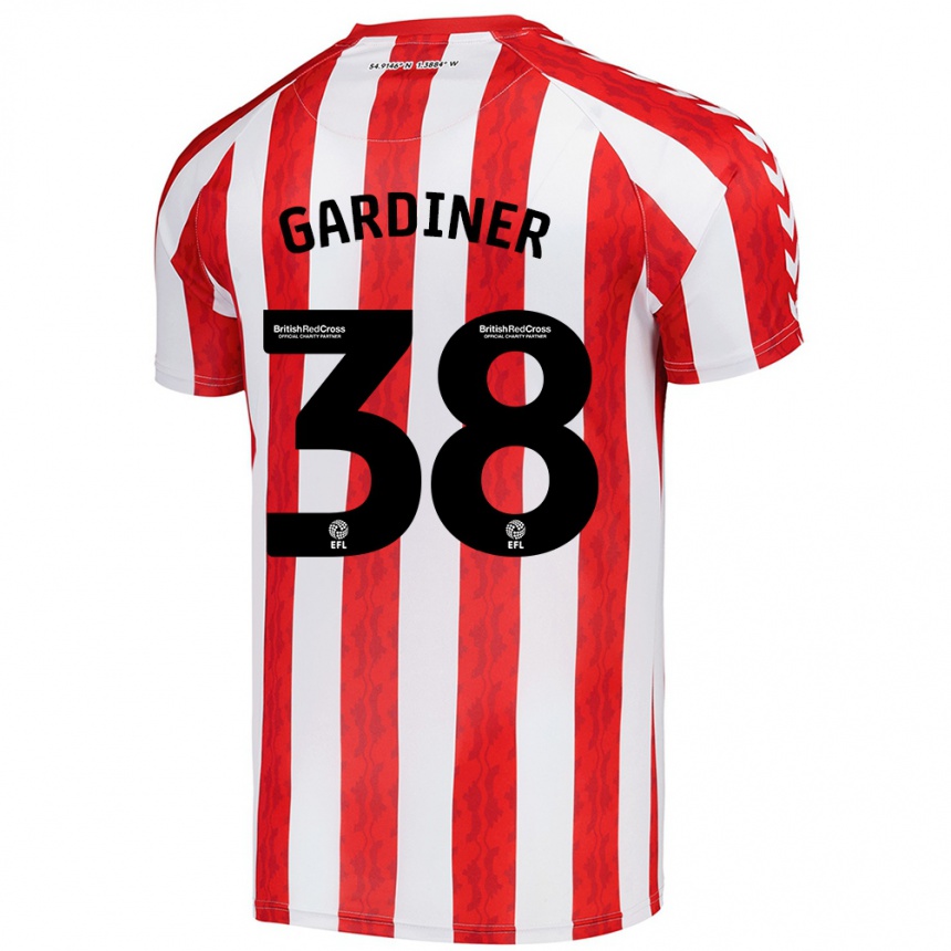 Women Football Harry Gardiner #38 Red White Home Jersey 2024/25 T-Shirt Za