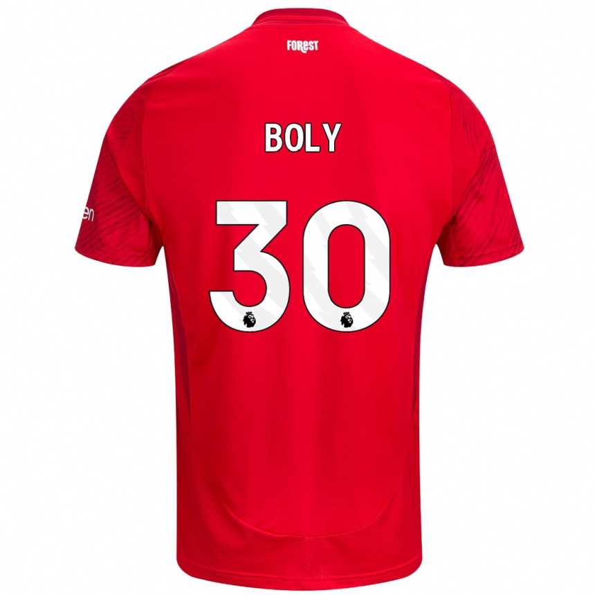 Women Football Willy Boly #30 Red White Home Jersey 2024/25 T-Shirt Za