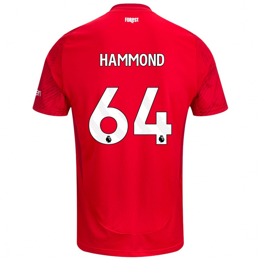 Women Football Ben Hammond #64 Red White Home Jersey 2024/25 T-Shirt Za