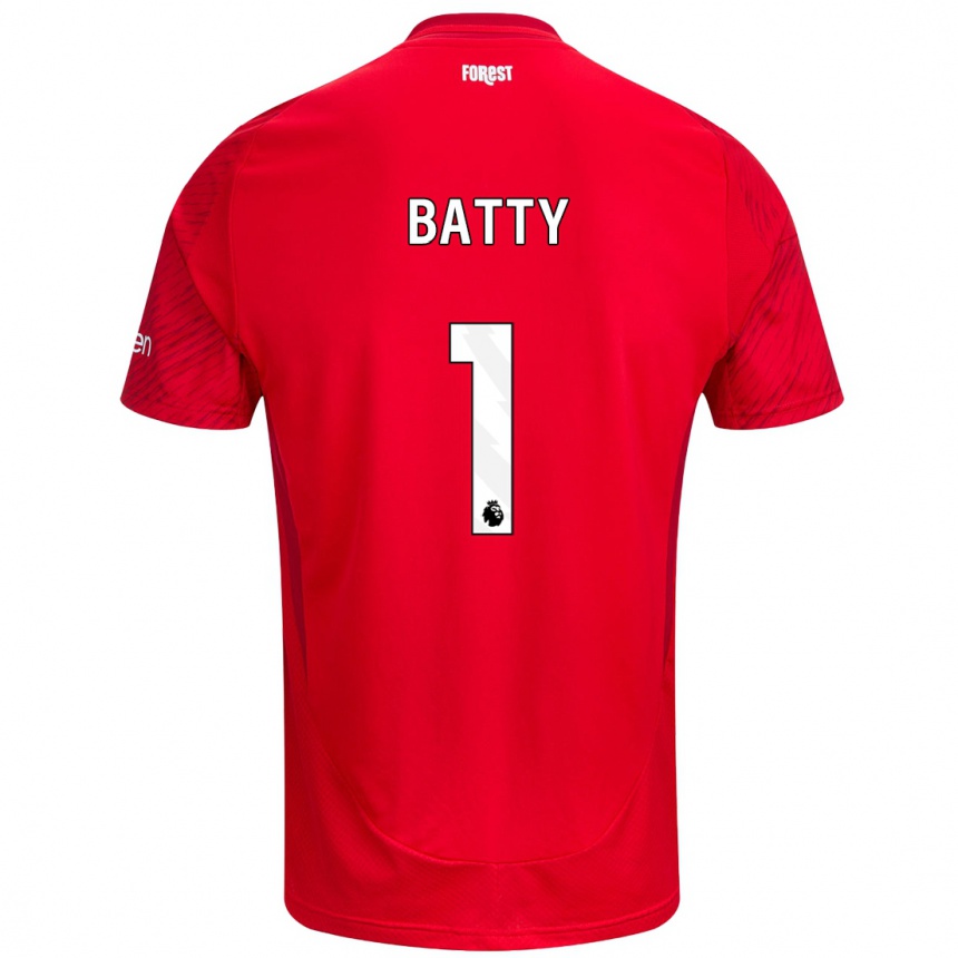 Women Football Emily Batty #1 Red White Home Jersey 2024/25 T-Shirt Za