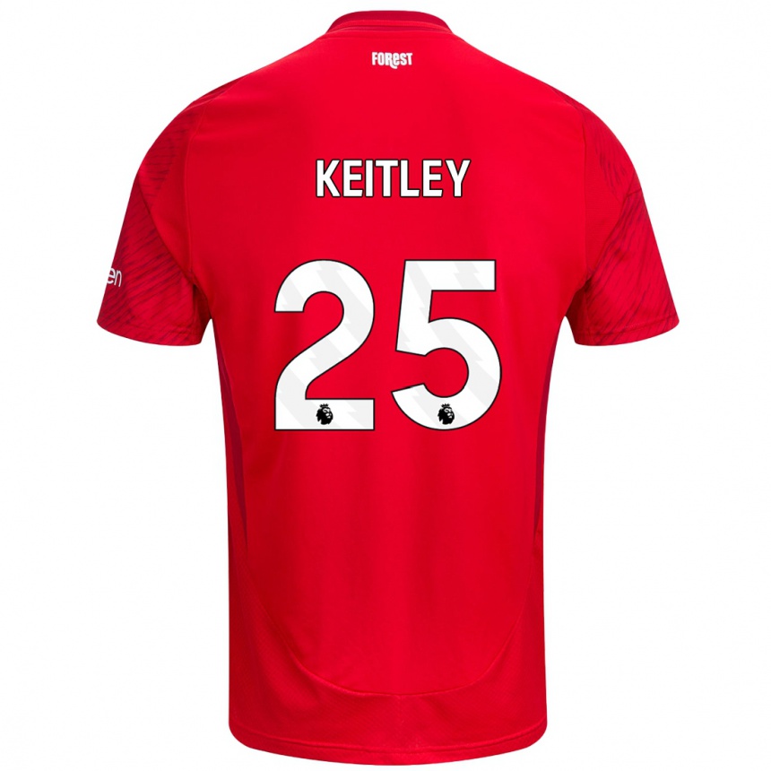 Women Football Alice Keitley #25 Red White Home Jersey 2024/25 T-Shirt Za