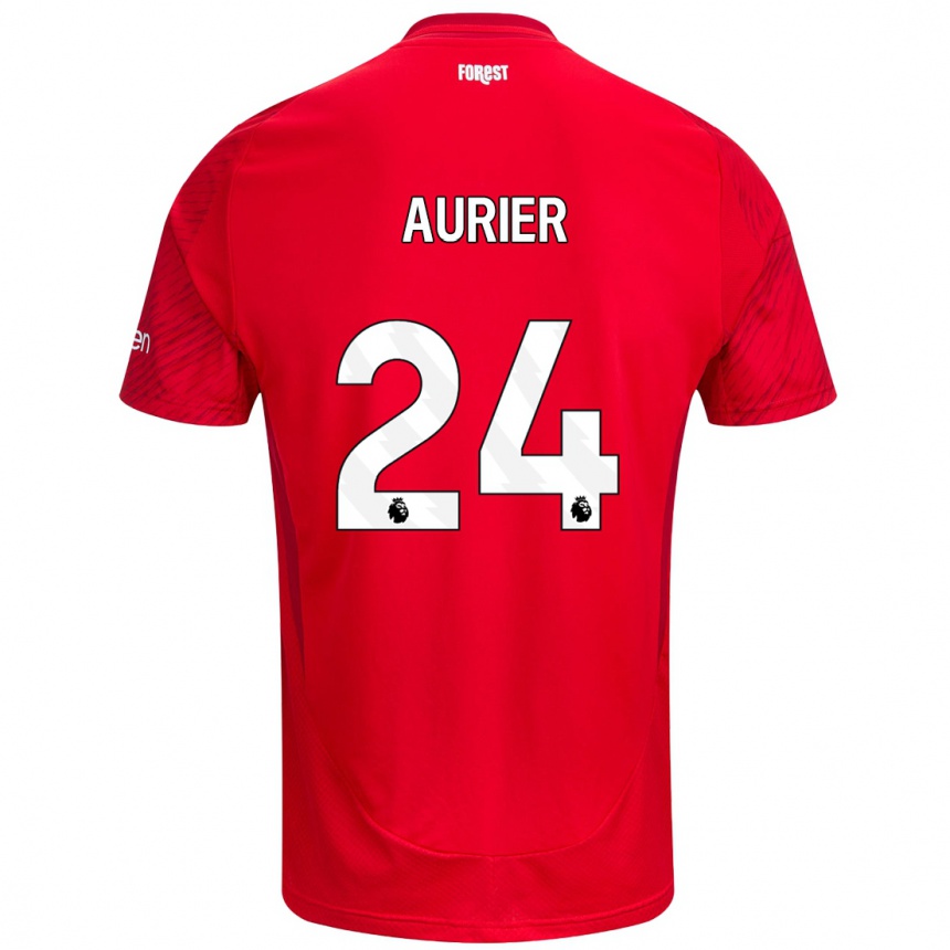 Women Football Serge Aurier #24 Red White Home Jersey 2024/25 T-Shirt Za