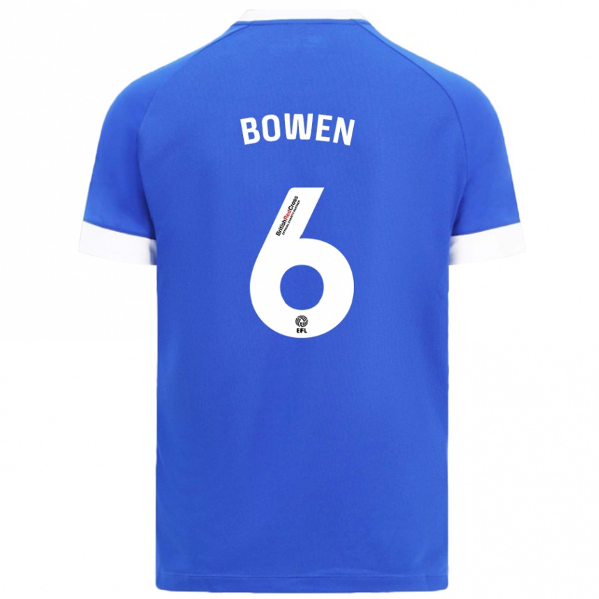 Women Football Megan Bowen #6 Sky Blue Home Jersey 2024/25 T-Shirt Za