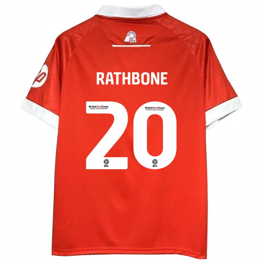 Women Football Ollie Rathbone #20 Red White Home Jersey 2024/25 T-Shirt Za