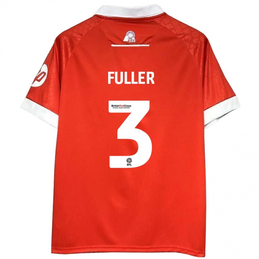 Women Football Olivia Fuller #3 Red White Home Jersey 2024/25 T-Shirt Za