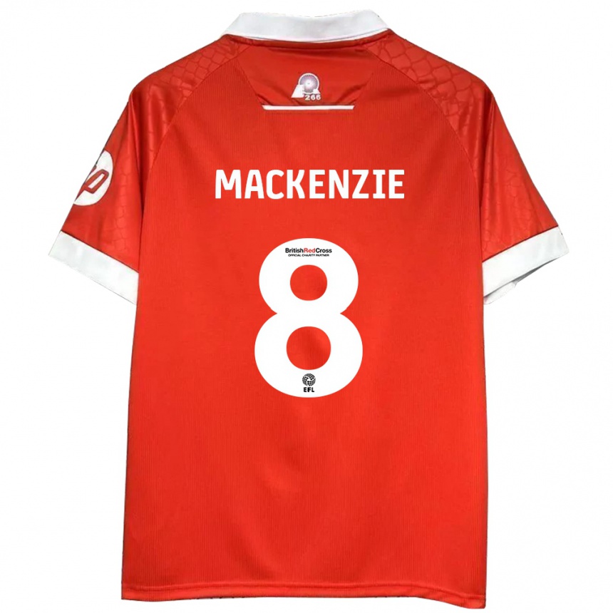 Women Football Libby Mackenzie #8 Red White Home Jersey 2024/25 T-Shirt Za