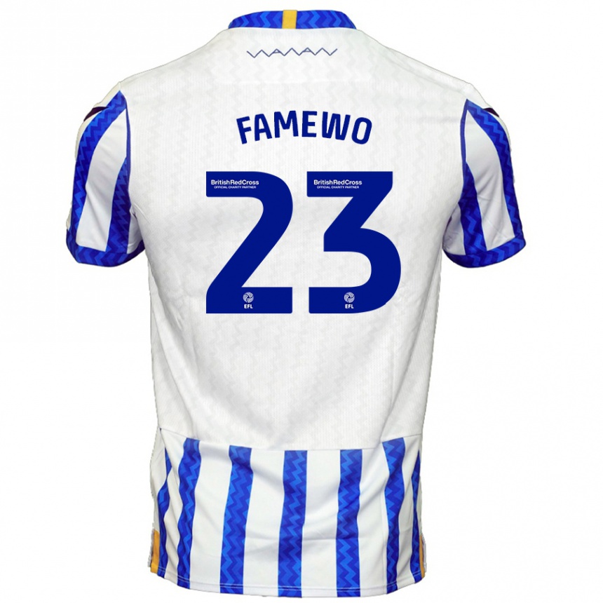 Women Football Akin Famewo #23 Blue White Home Jersey 2024/25 T-Shirt Za