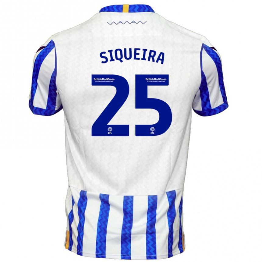 Women Football Guilherme Siqueira #25 Blue White Home Jersey 2024/25 T-Shirt Za