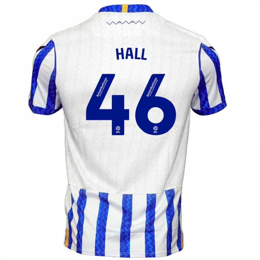 Women Football Jack Hall #46 Blue White Home Jersey 2024/25 T-Shirt Za