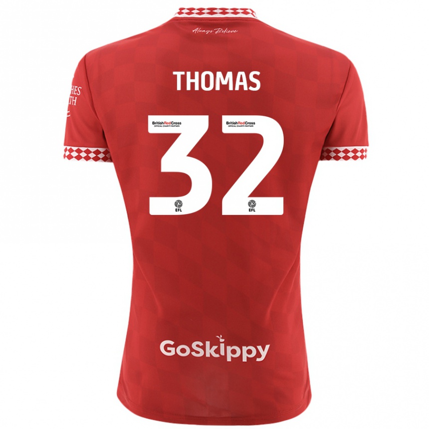 Women Football Lewis Thomas #32 Red Home Jersey 2024/25 T-Shirt Za