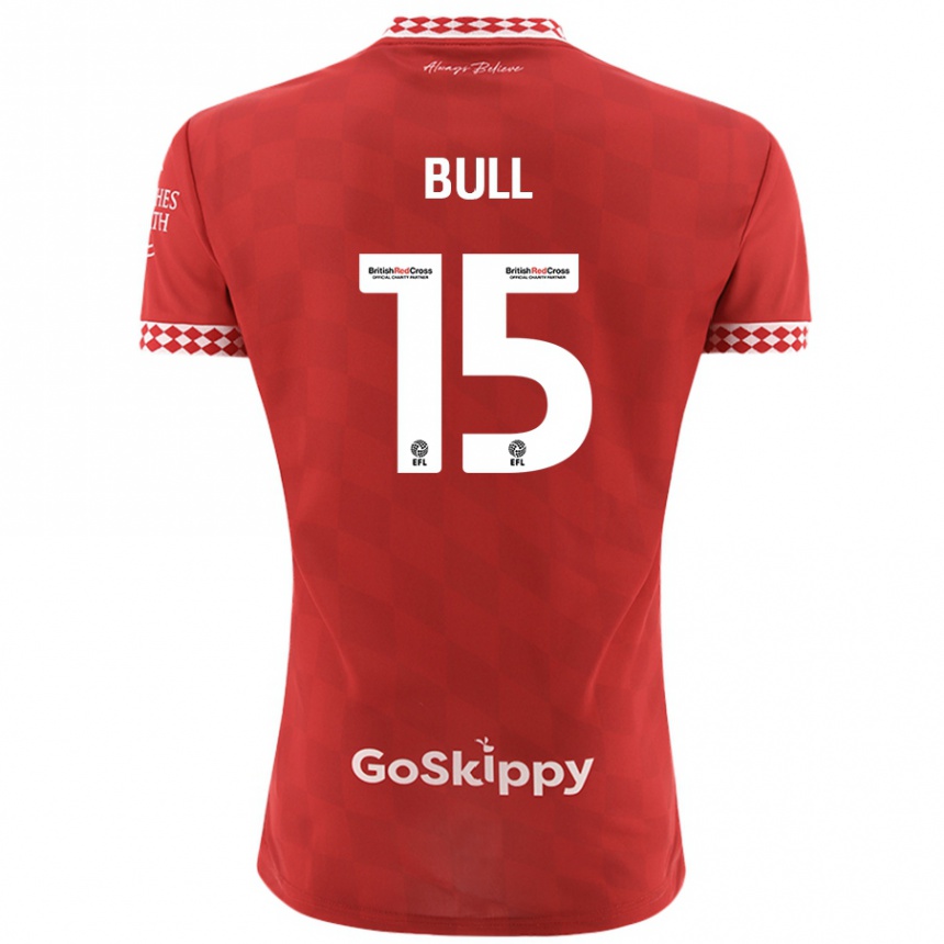 Women Football Jasmine Bull #15 Red Home Jersey 2024/25 T-Shirt Za